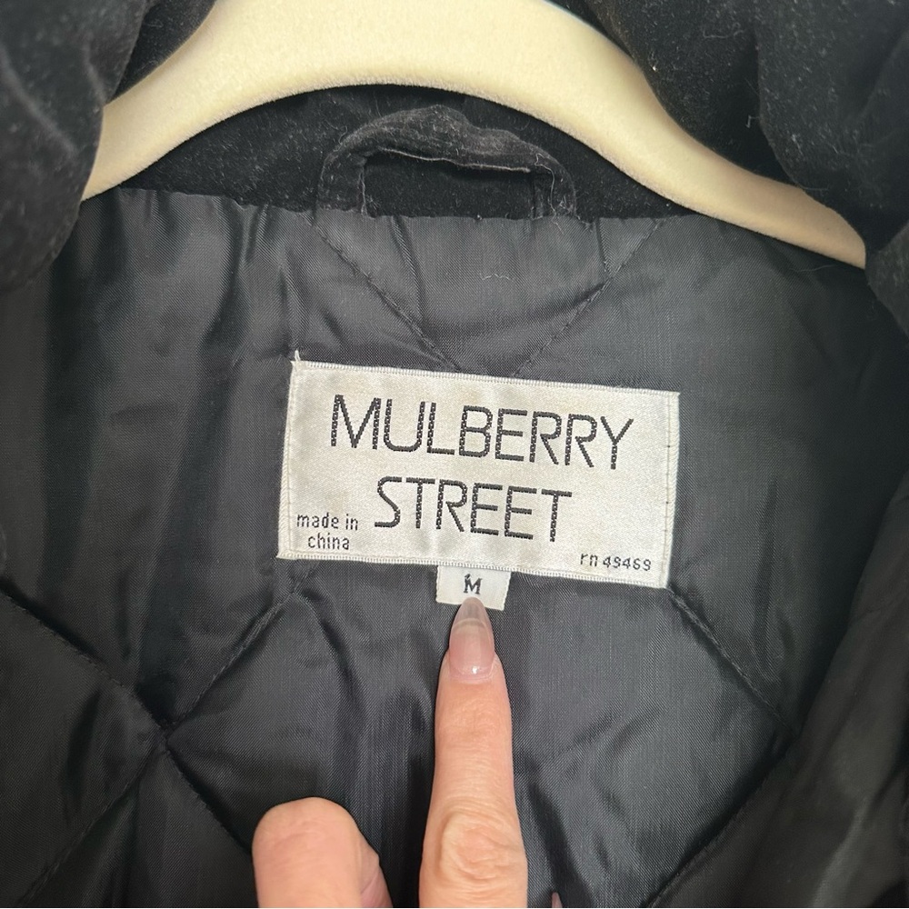 Mulberry Street Vintage Metallic 80s 90s Puffer Jacket Velvet Funky Warm Size M - Picture 5 of 8